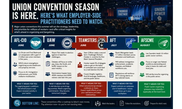 Labor Union Convention Season Is Here. Here’s What Employers Need to Watch.